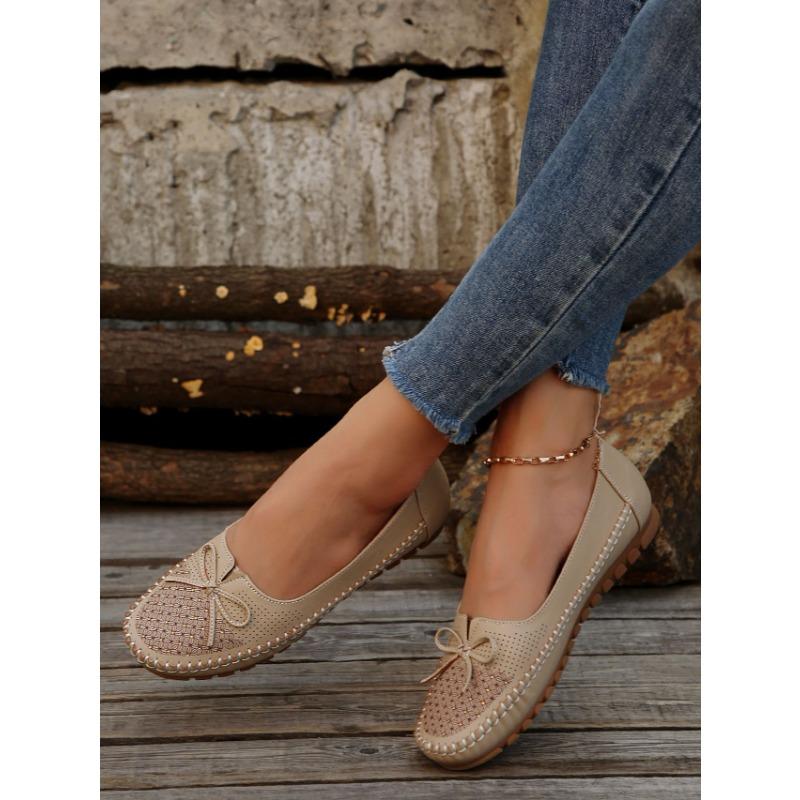 Large Size Single Shoes Female 2025 Spring and Summer New Fashion Wildcard A Stirrup Bean Shoes Non-slip Bow Single Shoes