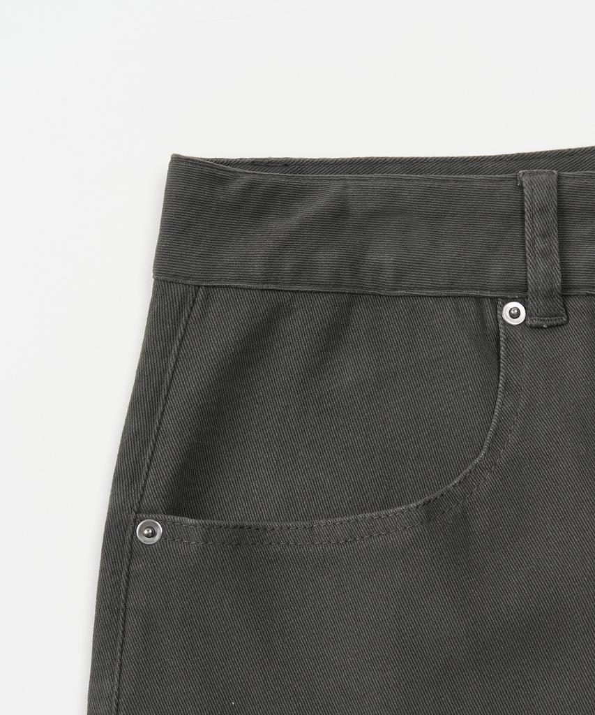 TOFFEE Cotton Washed Line Pants (Charcoal)