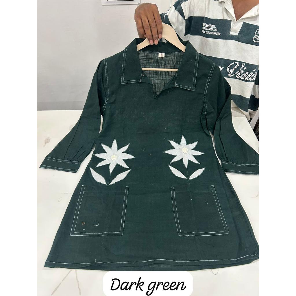 Women Cotton Slub Kurti with Palazzo Set Indian Designer Ethnic Kurta Cord Set