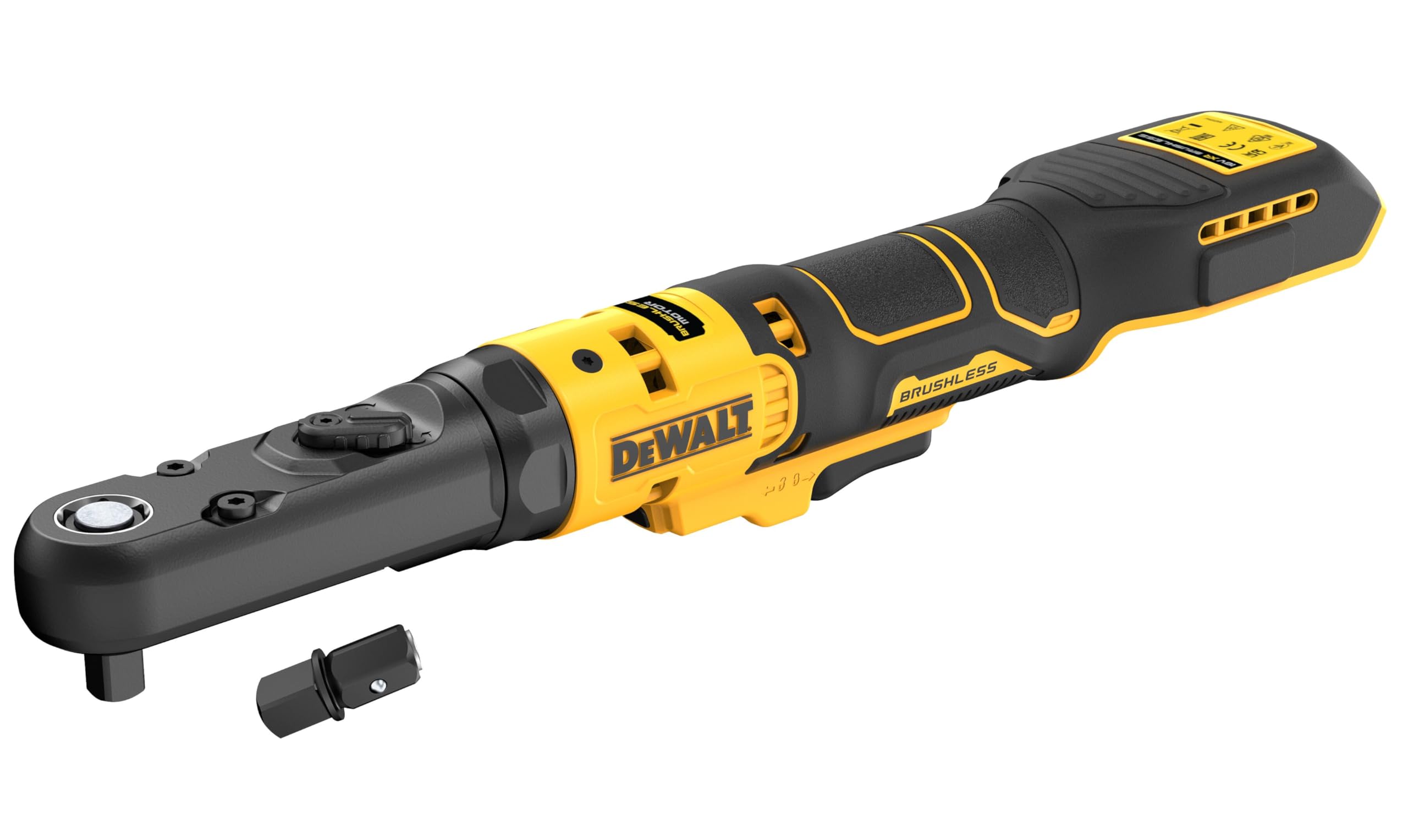 

DeWalt 18V Brushless Shielded Head Ratchet Wrench Unit Yellow (Main Only, & Black) DCF510N-XJ
