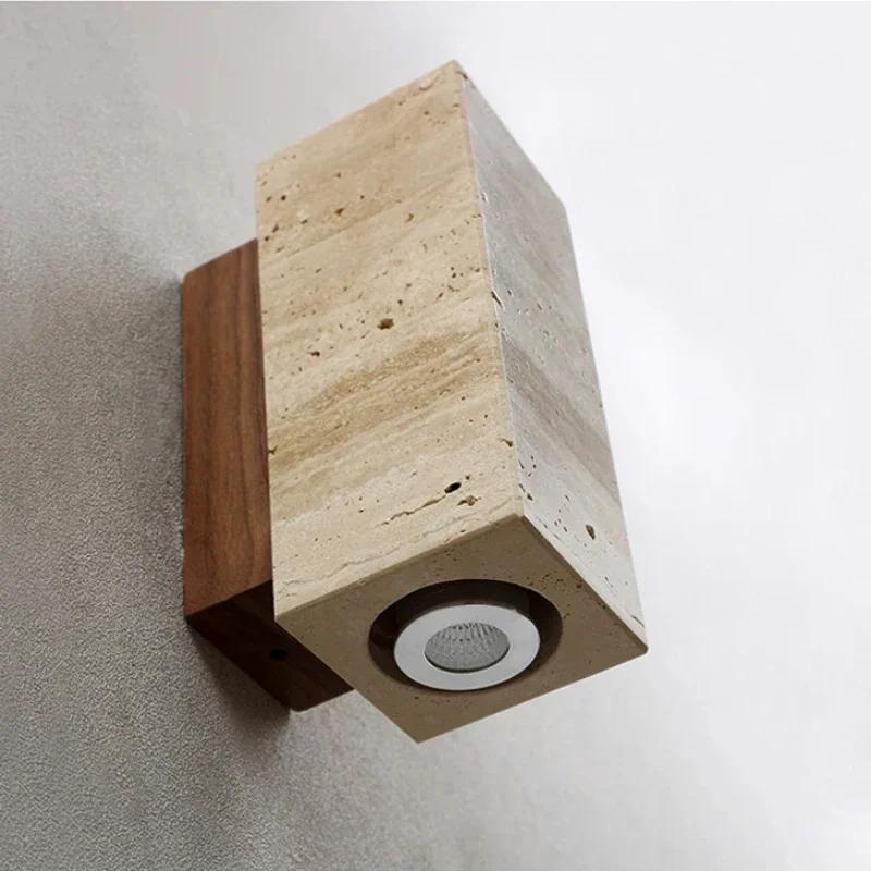 Moderne gelbe Marmor-Luster Wandlampen für Zimmer Nachttisch Wohnzimmer Dekor LED-Leuchten Travertin Treppe Flur Wandleuchte Haushaltsgerät