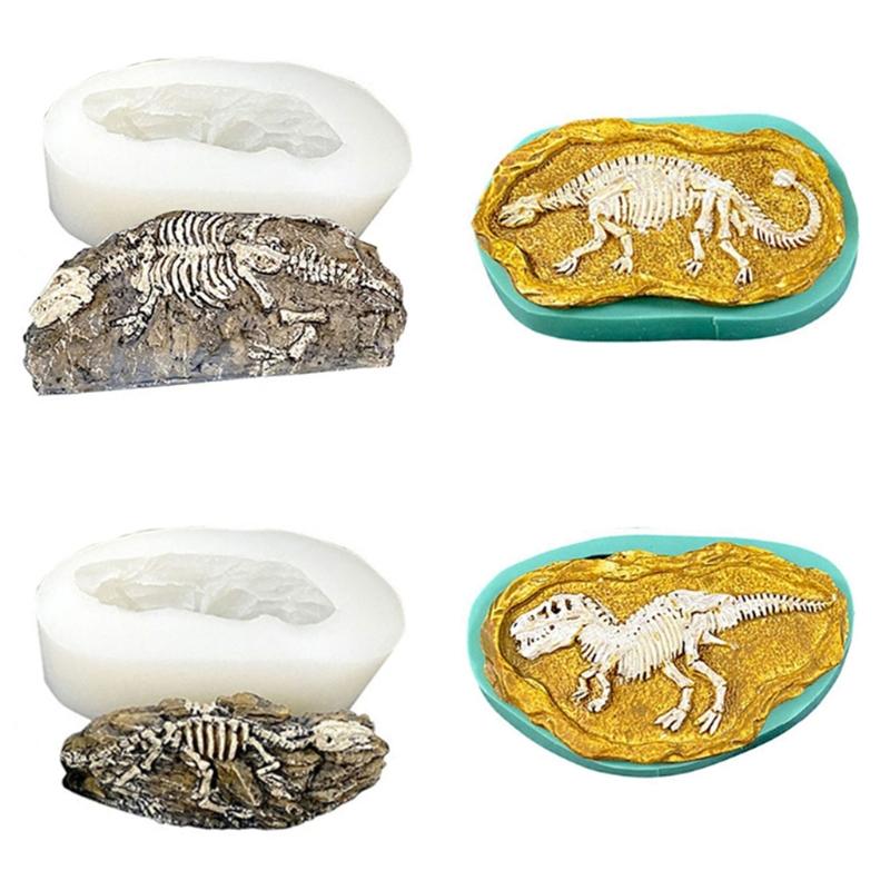 Stereoscopic Dinosaur Fossils Silica Gel Mold Make Scented Figure Candles Wax Table Ornament Soap Pendant Bachelor Party