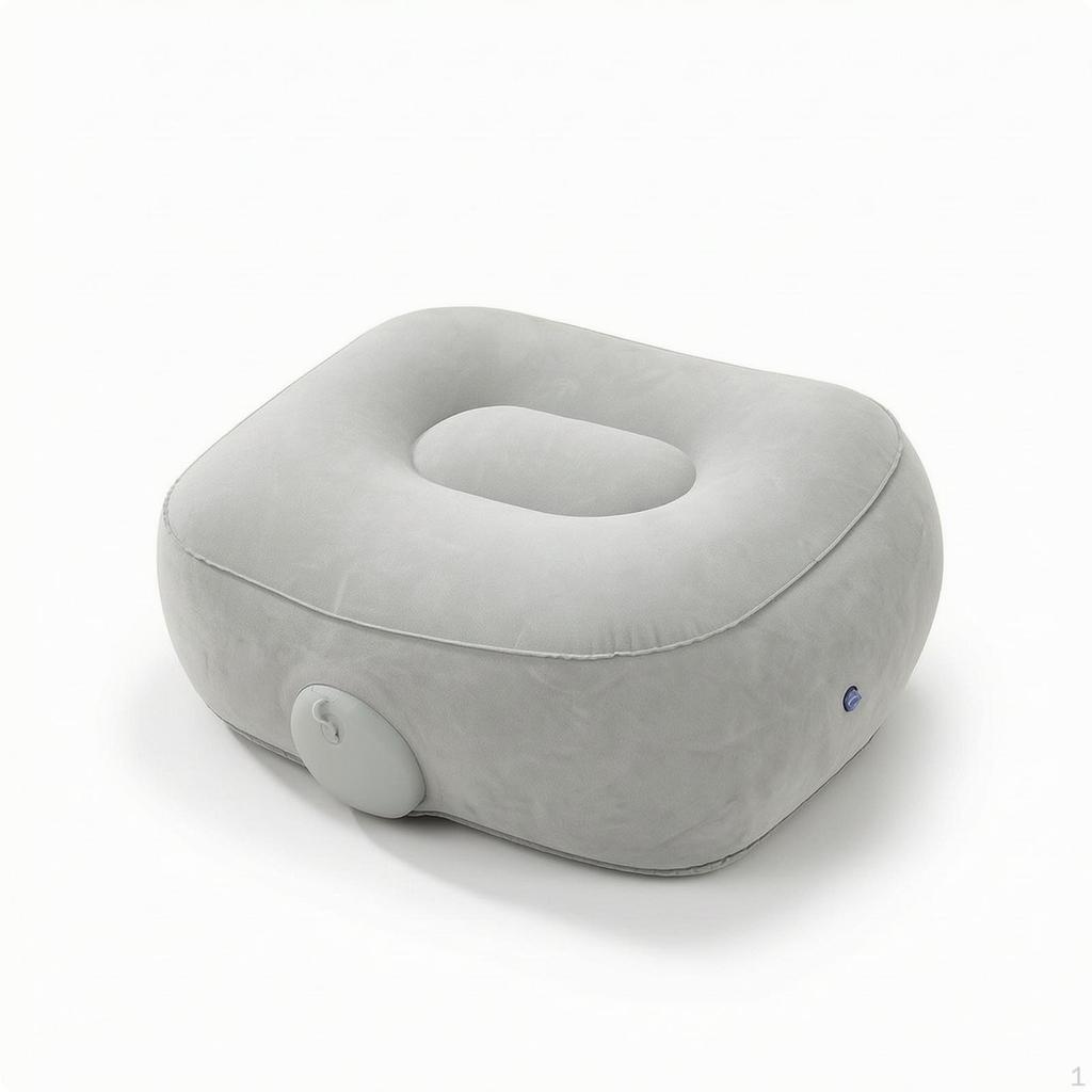 Inflatable Footrest Cushion Portable Travel with Air Inflation Opening Compact