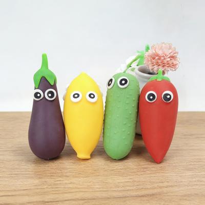 Cartoon Gemüse Quetschspielzeug Große Augen Paprika Aubergine Banane Bittermelone Quetsch Fidget Spielzeug Angstlinderung Obst Kneten Sensorisches Spielzeug