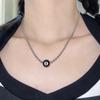 Fashion Sweater Chain Billiard Ball Pendant Necklace Dainty Minimalist Black 8 Ball Clavicle Chain Unique Choker Jewelry