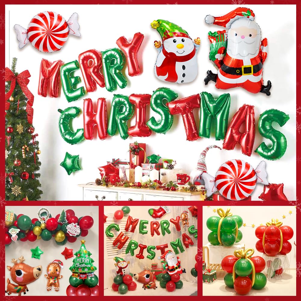Christmas Balloon Large Happy Home Christmas School Cultural Decorations Set Decorations, Balloons, Ornaments, Christmas, Parties, Events, Entryways,