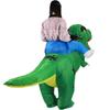 Goofy Dinosaur Christmas Inflatable Costume with Big Head and Bent Tail
