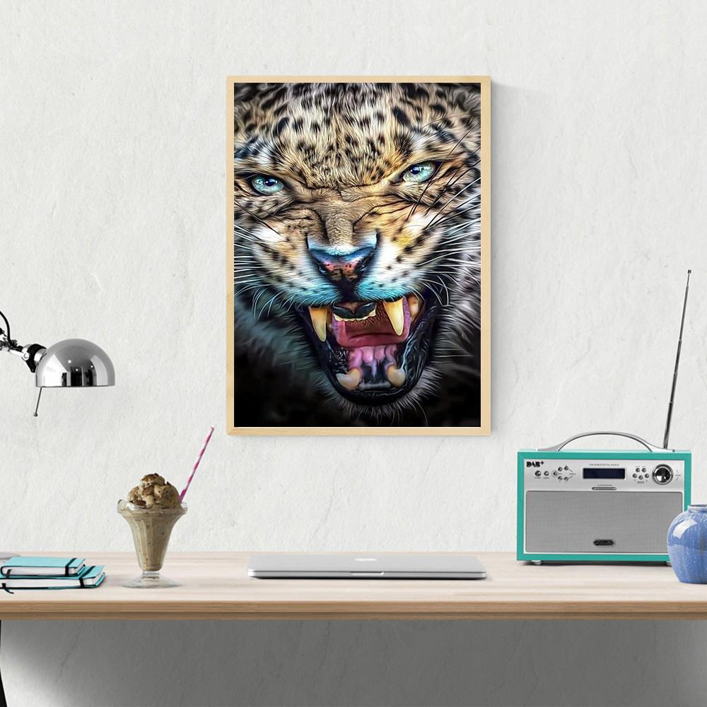 Abstract Animal Leopard Canvas Oil Painting Poster and Prints Nordic Wall Art Picture for Living Room Home Decoration
