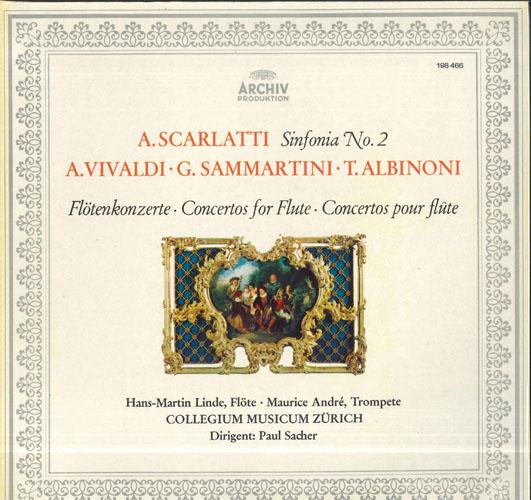 

LP Record PAUL SACHER COLLEGIUM MUSICUM ZURI Scarlatti Sinfonia Nr2 Vivaldi S 198466 ARCHIV 1969 Germany Obi Classical Used