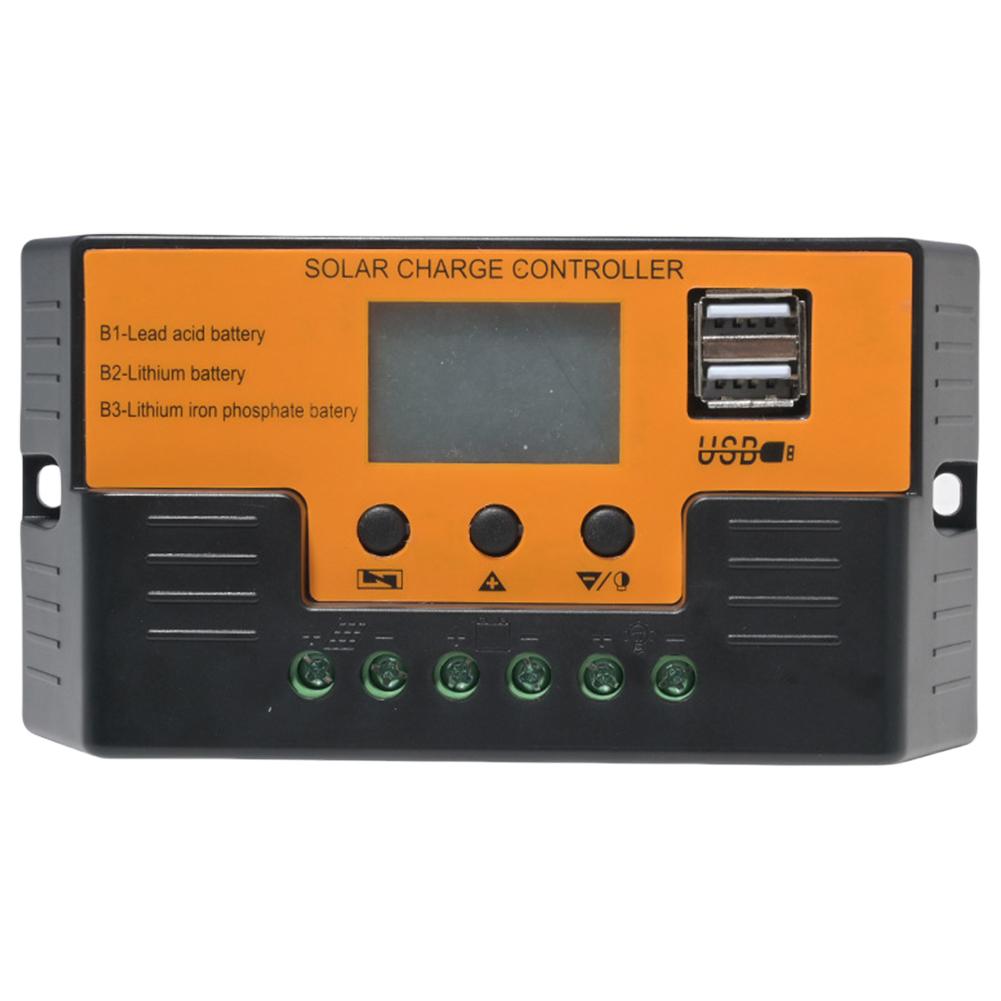 Solar Panel Controller 12V/11.1V/12.8V with LCD Display Solar Panel Charge Controller for Sealed Gel AGM Flooded