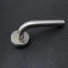 European Standard Stainless Steel Fireproof Door Handle with Round Cover and Split Lock for Bathroom and Passage Doors