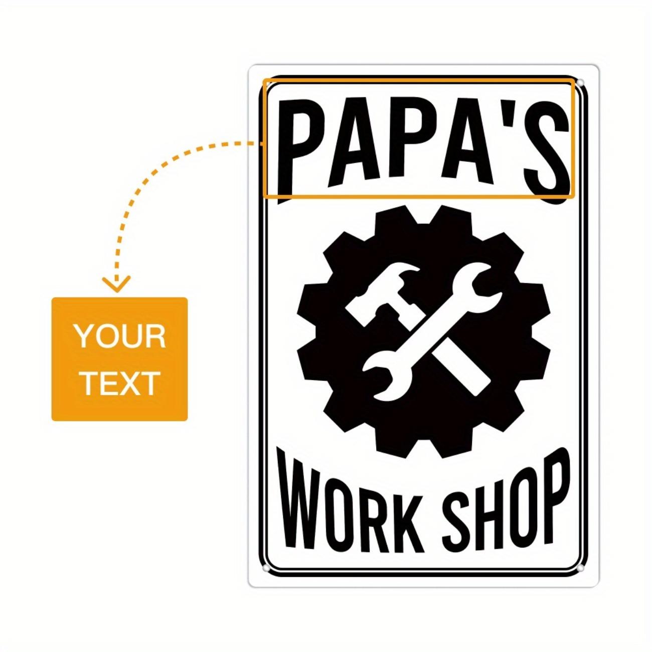 1pc Custom Workshop Metal Sign Personalized Text Home Decor Waterproof Wall Art белый