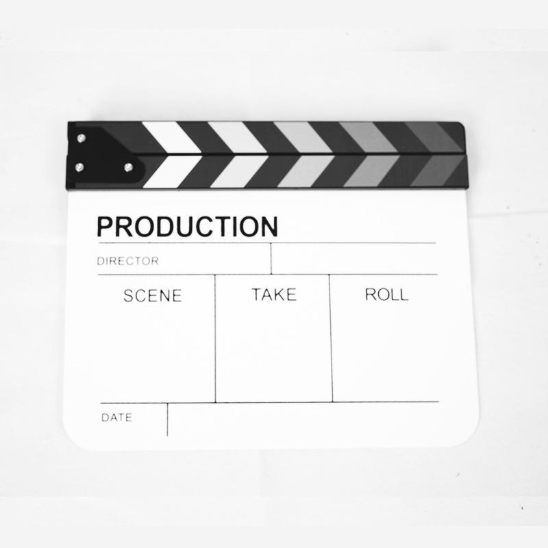 Acrylic Striped Movie Clapperboard Photography Prop