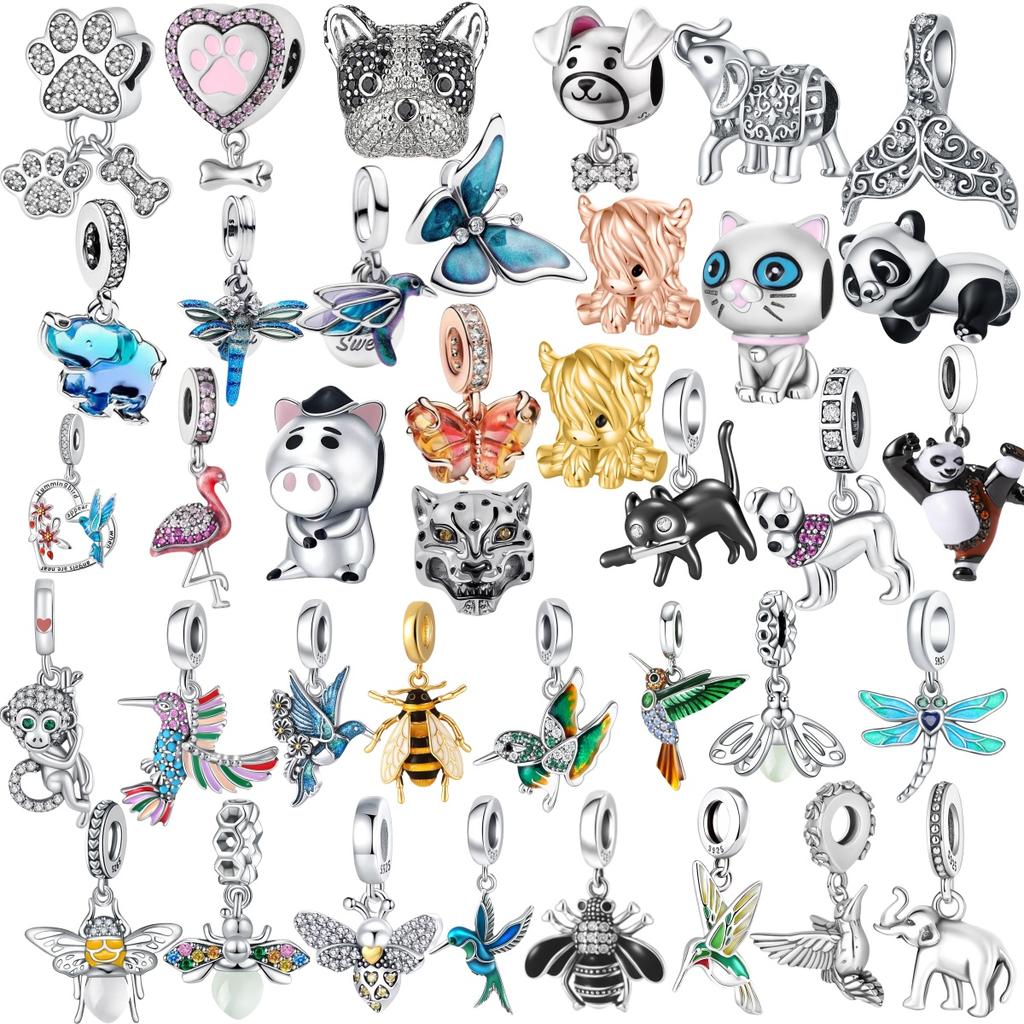Cats Dogs Elephant Original Copper Charm Bead Glowing Luminous Firefly Hang Pendant Fit Bracelet Woman Jewelry Gift