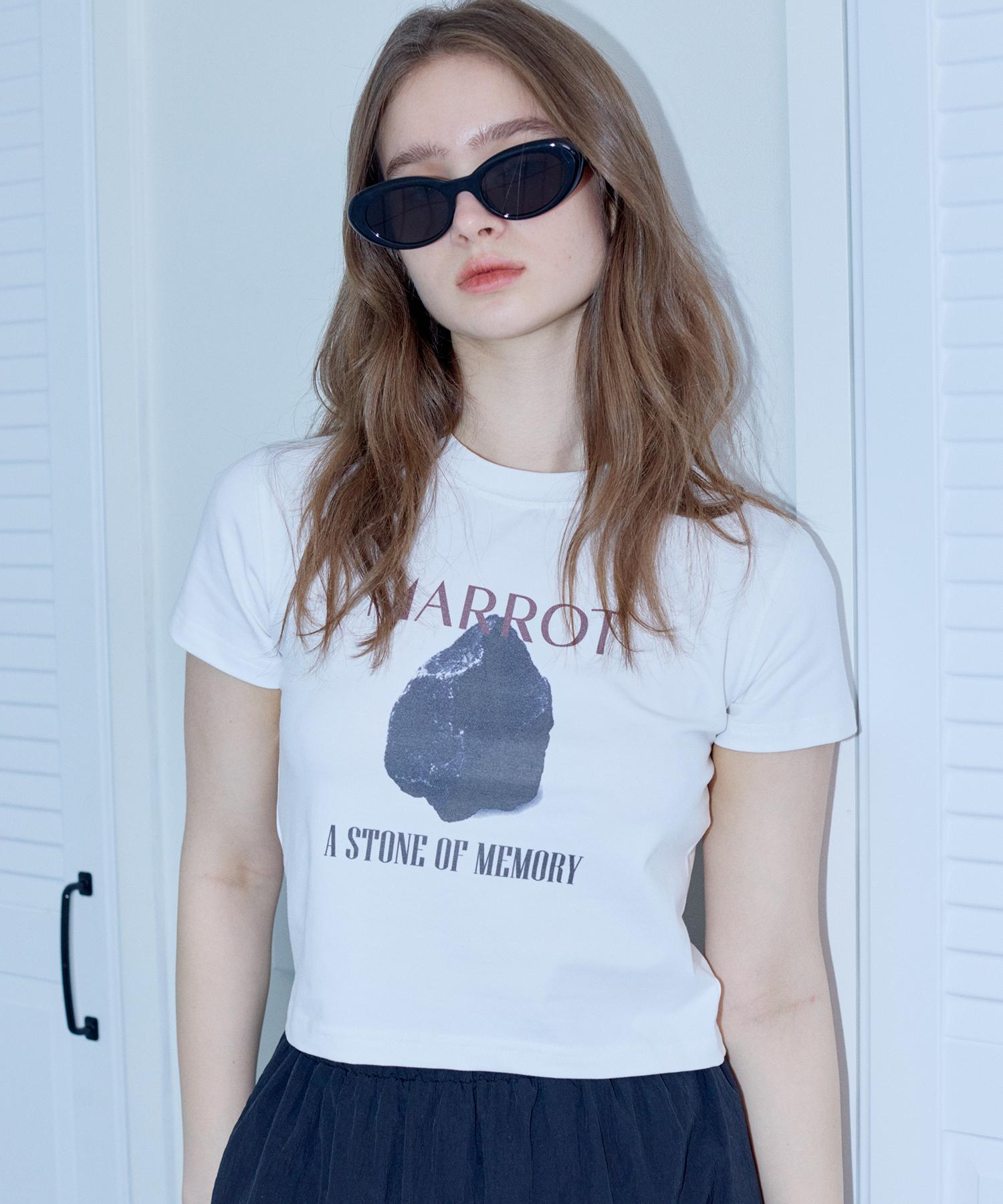 Marot Stone Crop T-Shirt_White White