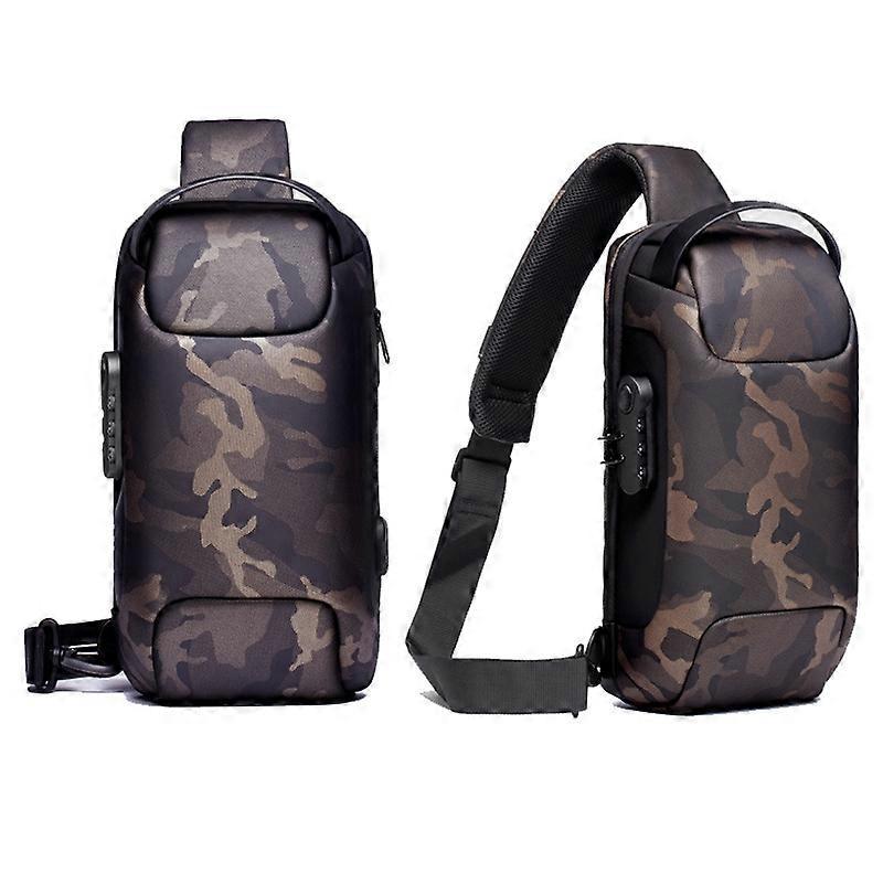 WEIXIER 9530 Men Oxford Cloth Chest Bag Anti-theft Crossbody Bag Sports Backpack Camouflage