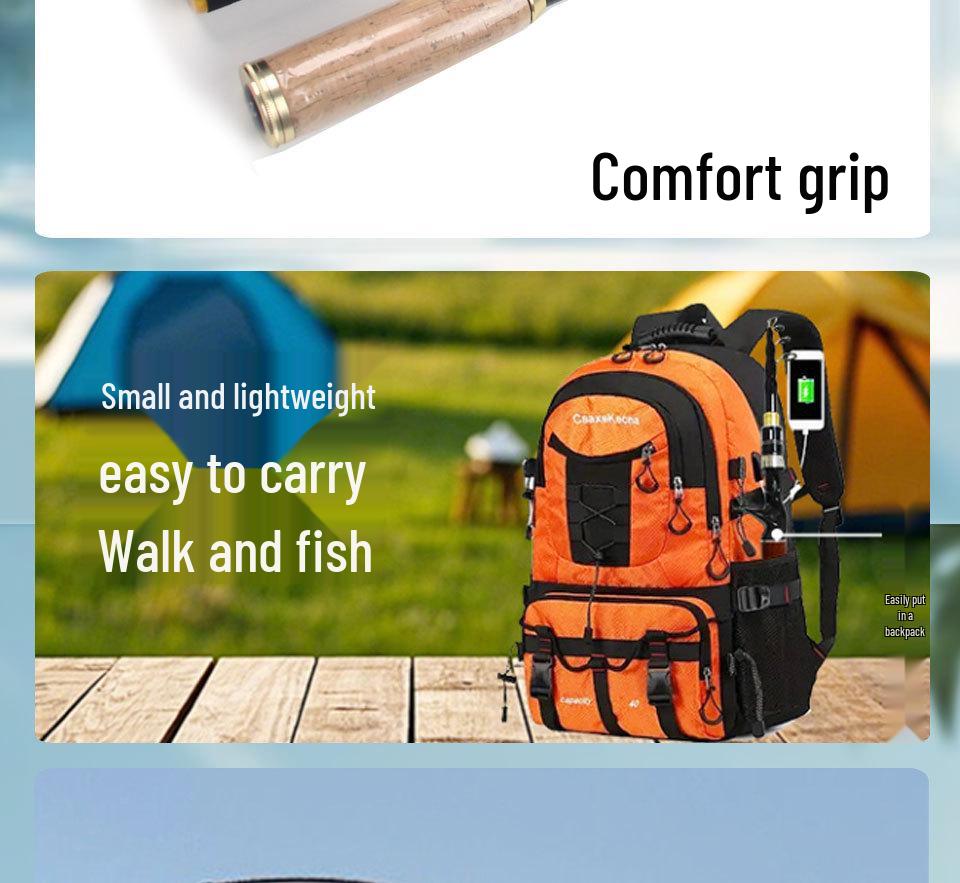 Ultra-kurze 2,1m Carbonfaser-Meeresrute für das Bootsangeln - Tragbar, Einziehbar, Professionelle Angelausrüstung