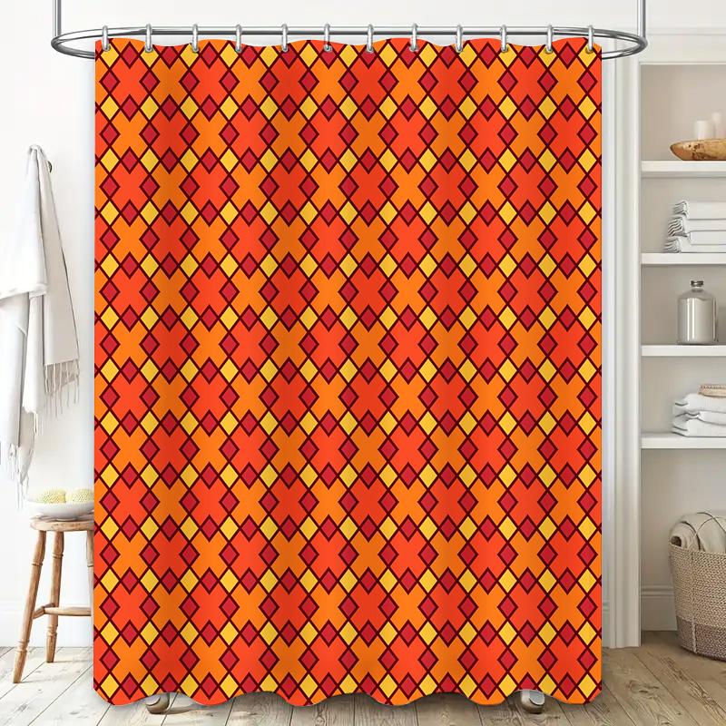Vibrant Geometric Shower Curtain Waterproof Bath Decor Modern Floral Print Bathroom Accessories Home Decorative Fabric Shower Cl