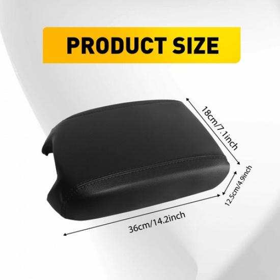 Fits Ford Taurus Car 2010- Middle Center Console Leather Armrest Cover Black
