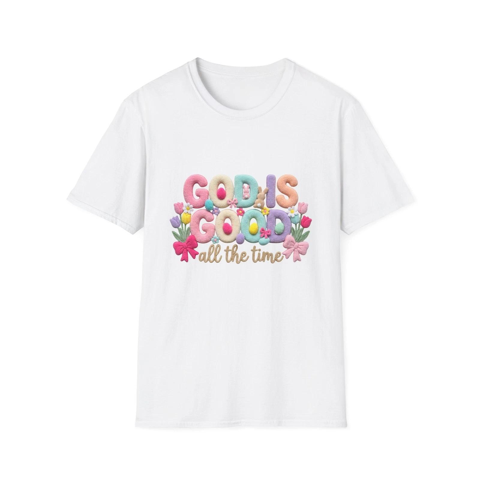 God is Good All the Time T shirt | Pastel Floral Faith Design M