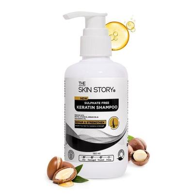 The Skin Story Sulphate Free Keratin Shampoo - Coloured Hair Care | Hair Smoothening Shampoo | Enhances Shine, Soft & Frizz-Free Hair (190ML)