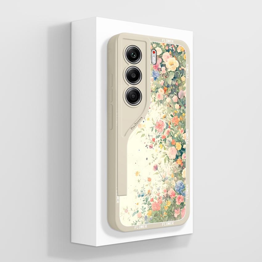 Coques For Tecno Camon 40 Pro 5G Cover Cases Fashion Graceful Flowers Patterns Smooth Liquid Silicone Anti Fall Protective Shell