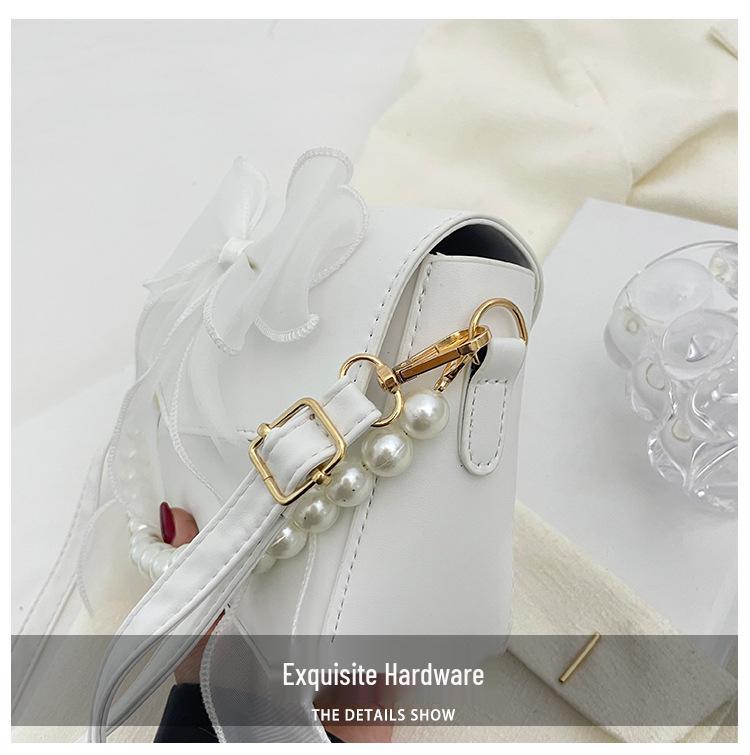 Versatile Bow Design Textured Underarm & Crossbody Bag