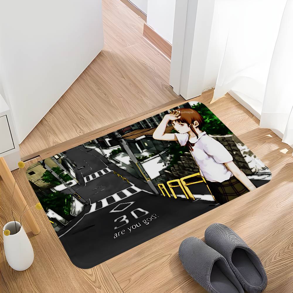 Serial Experiments Lain Bathroom Mat Non-Slip Laundry Room Mat Laundry Decor Balcony Child Living Room Toilet Rug