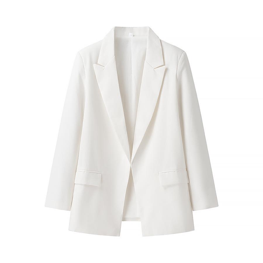 2025 Spring Women's European & American Style Linen Blend Blazer