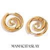 MamacitaSlay New Design Round Spiral Hoop Earrings Trendy Waterproof Jewelry 18k-gold-plated Stainless Steel Statement Earrings