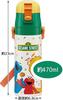 Skater Kids' Stainless Steel Water Bottle, 2-Way Design, 470ml (Direct Drinking) and 430ml (Cup Drinking), Sesame Street Design, Kid-Friendly and Ligh