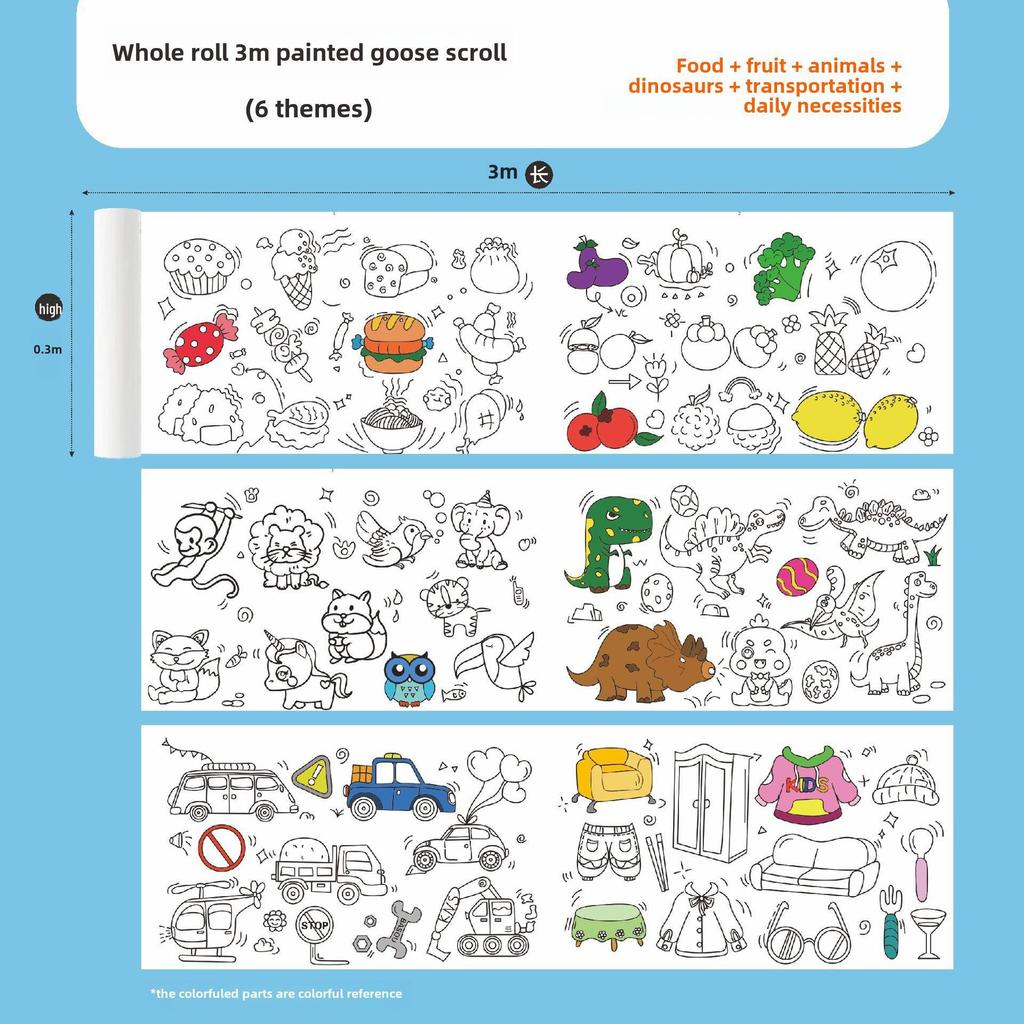 Extra Long Graffiti Scroll for Kids: Large Coloring Canvas for Kindergarten