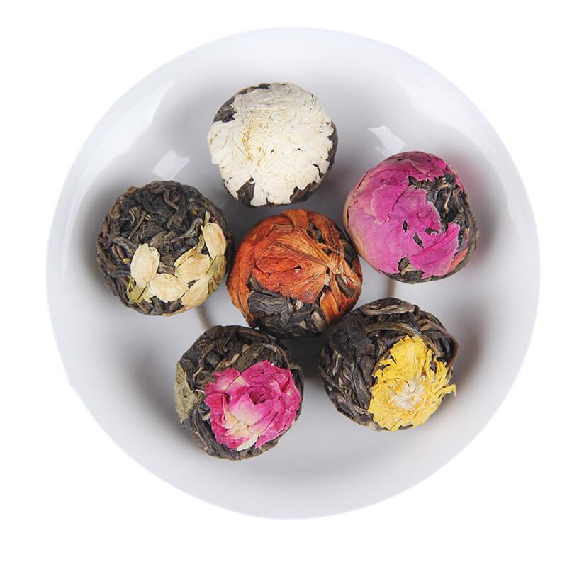 Select Yunnan Pu'er Raw Tea Floral Dragon Ball Rose Jasmine Lily Peony