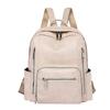 Ladies Vintage Soft Leather Large Capacity Backpack Multi-pocket Leather Student Backpack Travel Rucksack KTY