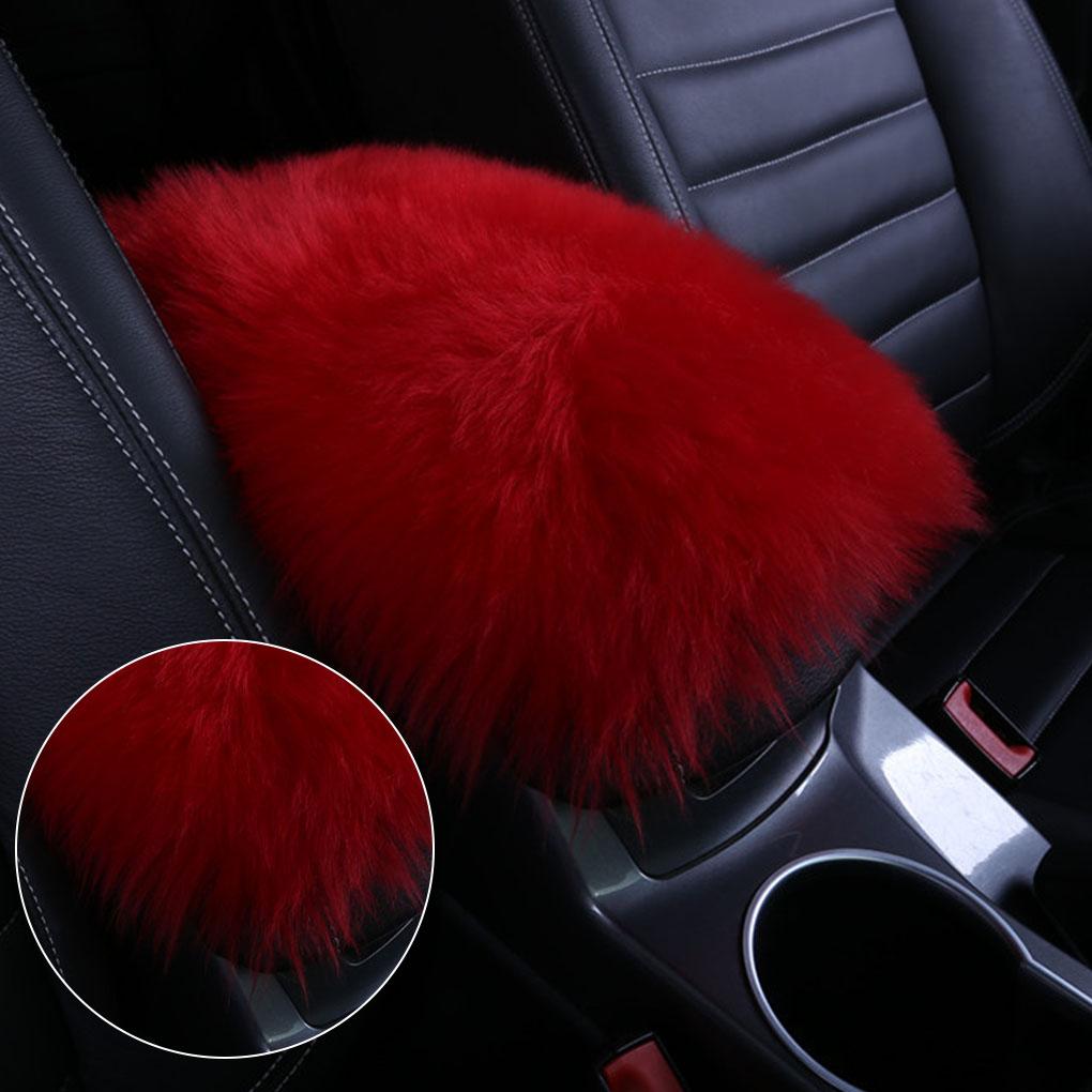 Универсальный автомобильный подлокотник, подушка сиденья, авто центральная консоль, искусственная кожа, плюшевый коврик, зимняя теплая мягкая накладка