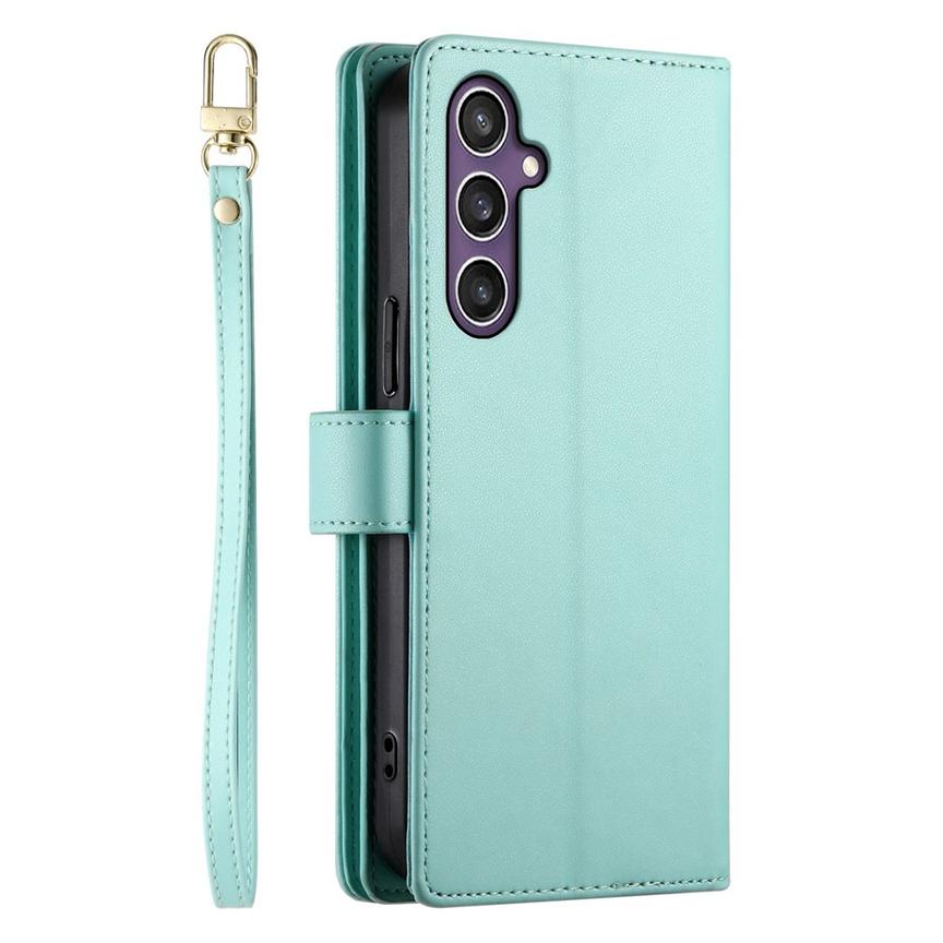 Lanyard 9 Cards Zipper Wallet Leather Case for Samsung Galaxy S26 Edge S25 A06 A16 A26 A36 A56 A27 A07 A17 A37 A57 Purse Cover