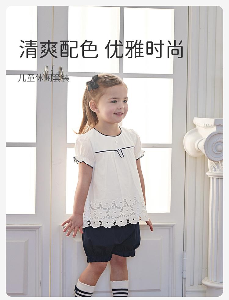 David Bella Girls' Shorts Set Summer Dress New Baby Cotton Two Piece Set Children's Stylish Clothes