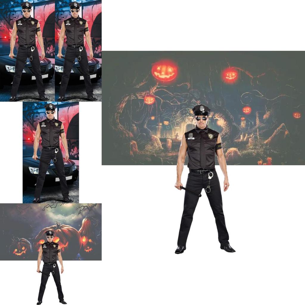 Halloween Stage Costume For Men With Pure Color Design For Theatrical Performance
