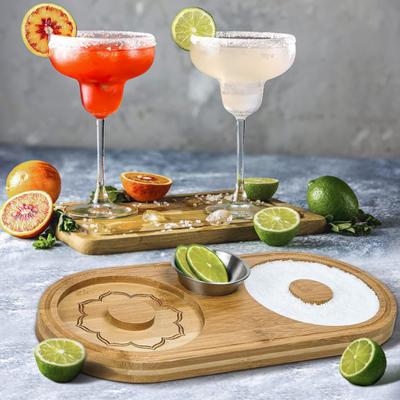 Cocktail Salt Rimmer 2-in-1 Wooden Cocktail Sugar Rimmer with Cutting Board Home Bar Party Glass Rimmer Accessories