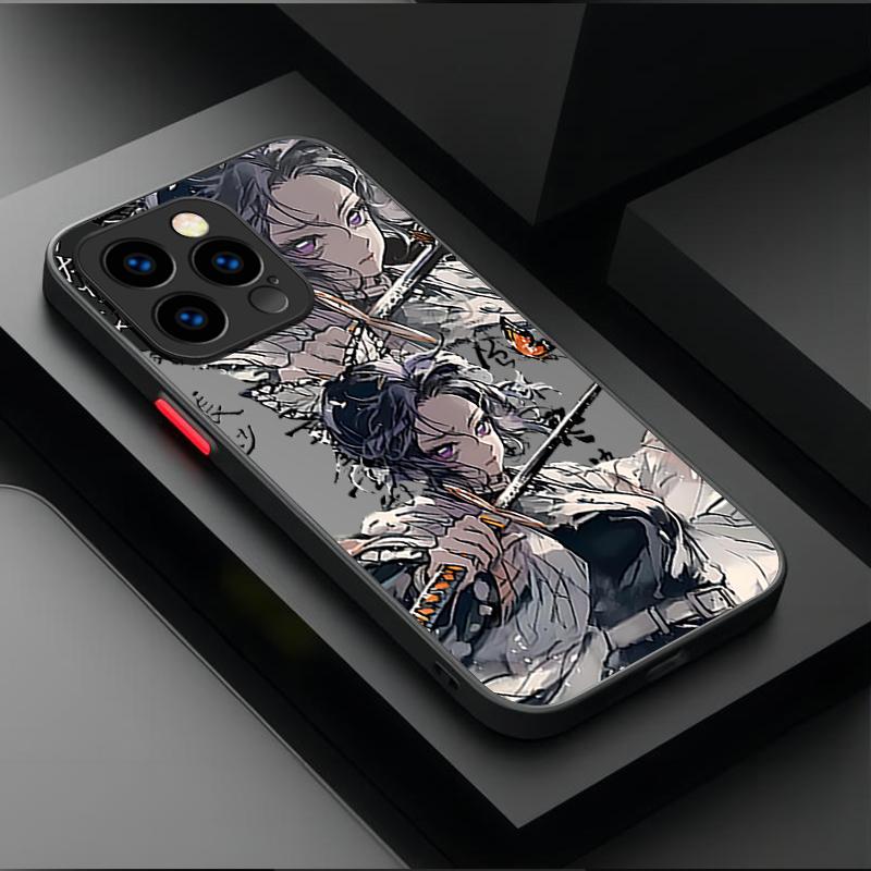 Anime D-Demon Slayer For iPhone 16 15 Promax Phone Case for Iphone 13 Case Silicone Matte Cover Shockproof Protective Soft Cover