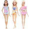 3x Doll Swimwear Swimsuits One-piece Bikini Beach Bathing Clothes Accessories for Barbie Doll Toy