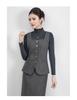 Women's Elegant Woolen Vest & Knit Base Layer with Back Slit Skirt Set