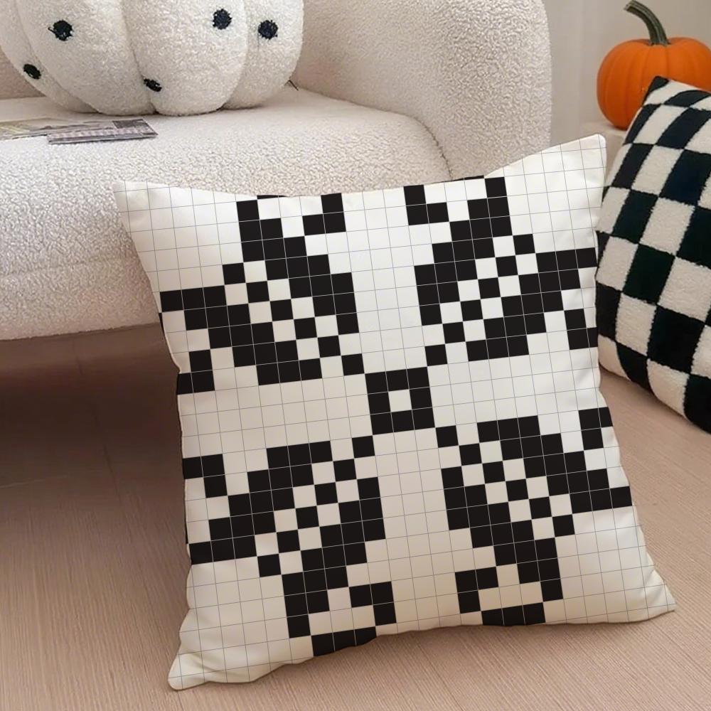 Retro Pixeliger Ar Pixel-Druck Textur Kissenbezug Überwurf-Kissenbezug Verdeckter Knopf Strapazierfähiges Polyester Stuhlkissen