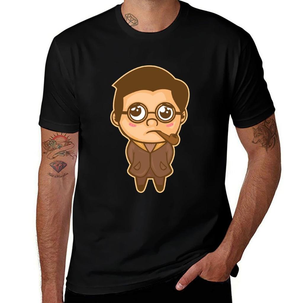 Kawaii Sartre Japanese Style Philosopher TShirt Breathable Workout Short Sleeve Top