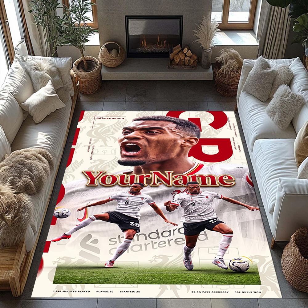 Liverpool Customize Text Floor Mat Perfect for Study room Living Rooms Game Room Dormitory Antislip Carpet Office home decor Birthday/Christmas Gift