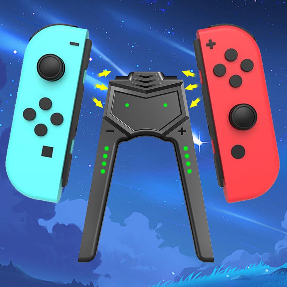 For Switch OLED Joy-Con Ladegrep Type C Håndtak Lader med indikatorer Kontrollerkontakt for Nintendo Switch OLED-modell