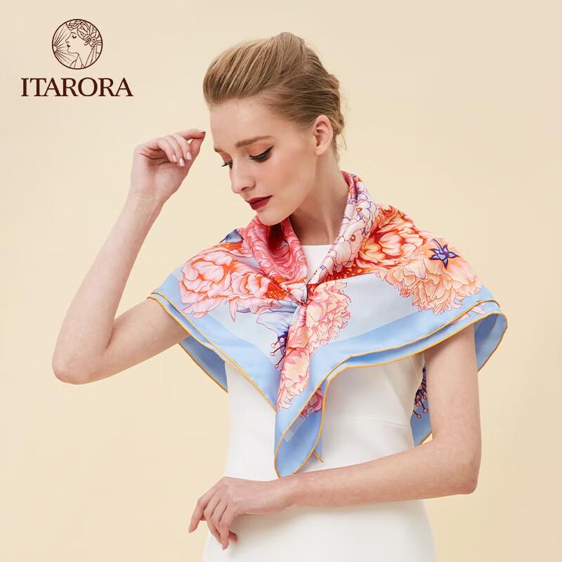 

ITARORA 100% Шелковый платок с гортензиями