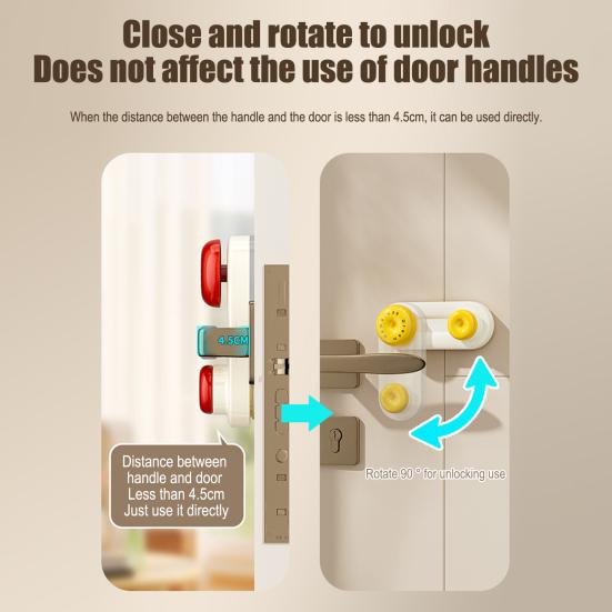 Door Stopper Additional Privacy Home Security Baby Proof Door Stop Home Hotel Apartment Dormitory Traveling Safety Adhesive Anti-Theft