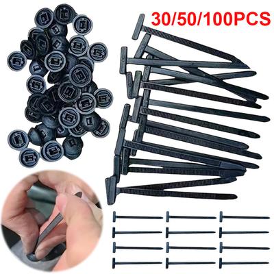 10-100 Stück Selbstverriegelnde Kunststoff-Nylon-Kabelbinder Schwarz Reißverschluss-Bänder Nylon-Kabelbinder-Set Schwarz Befestigungsring Schlaufe Drahtwickelband