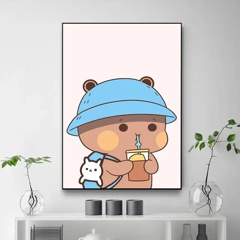 Bubu and Dudu Anime Canvas Poster Cute Living Room Wall Art Print Home Decor Painting for Bedroom and Office Modern Aesthetic W